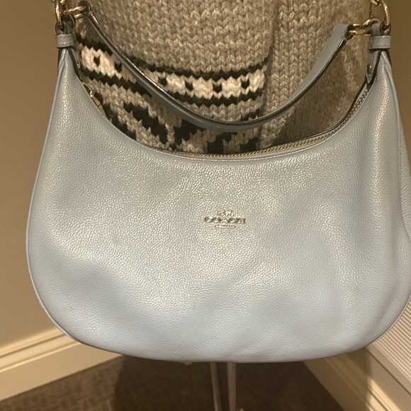 Coach Handbags - Coach Sky Blue Leather Shoulder Bag